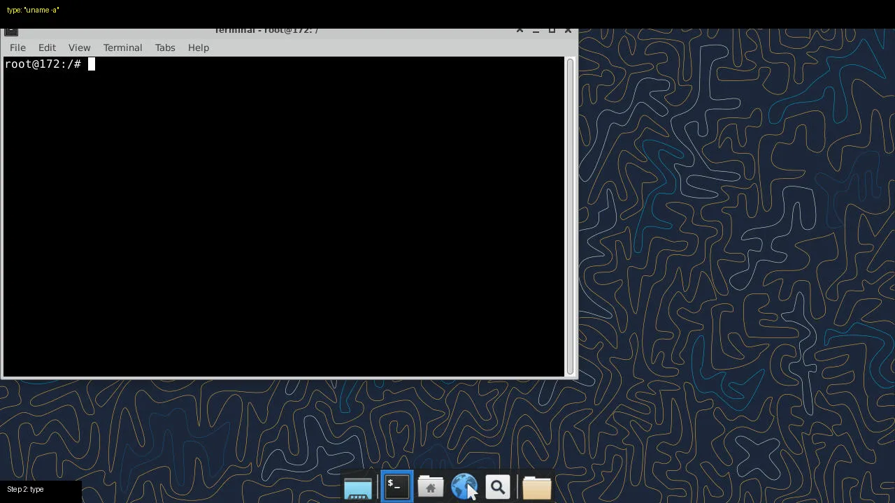 Step 2: Terminal opens, Northstar types the command
